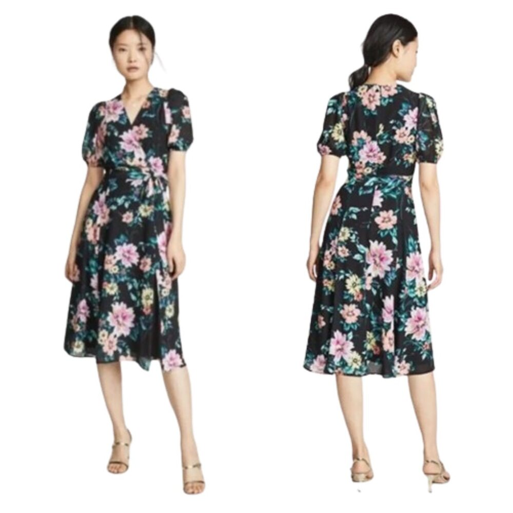 YUMI KIM Midnight Love Dress Wild Rose Black Floral Print